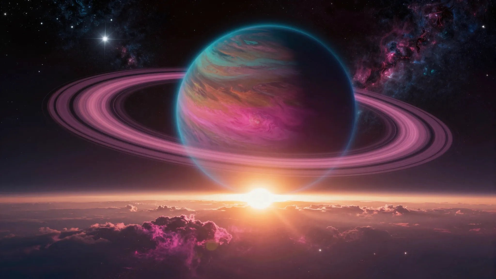 Cosmic Drift planetrise Frame TV art