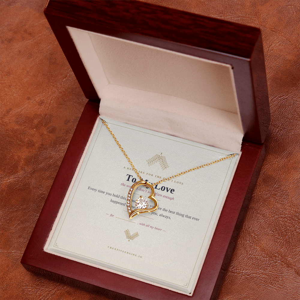 The Keepsake — "To My Love" Heart Necklace with Hand-Illustrated Card