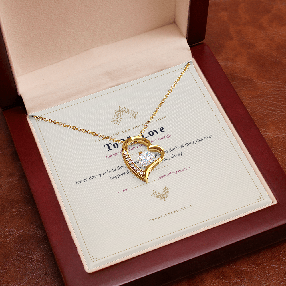 The Keepsake — "To My Love" Heart Necklace with Hand-Illustrated Card