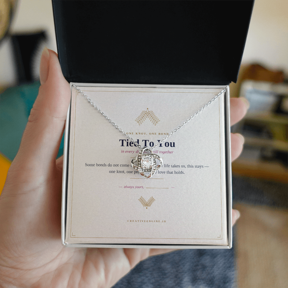 The Keepsake — "Tied To You" Love Knot Necklace with Hand-Illustrated Card