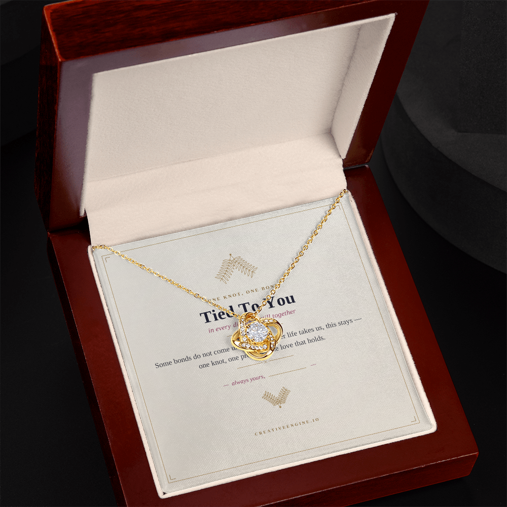 The Keepsake — "Tied To You" Love Knot Necklace with Hand-Illustrated Card