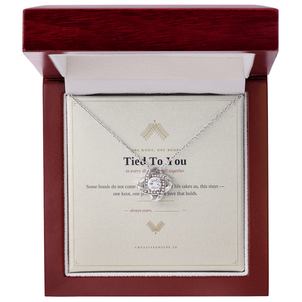 The Keepsake — "Tied To You" Love Knot Necklace with Hand-Illustrated Card