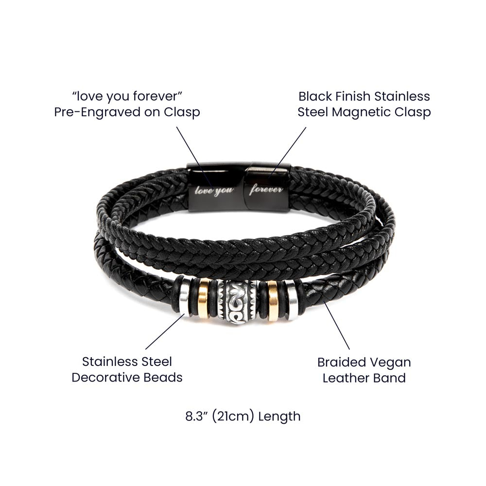 The Keepsake — "To My Son" Leather Bracelet with Hand-Illustrated Card