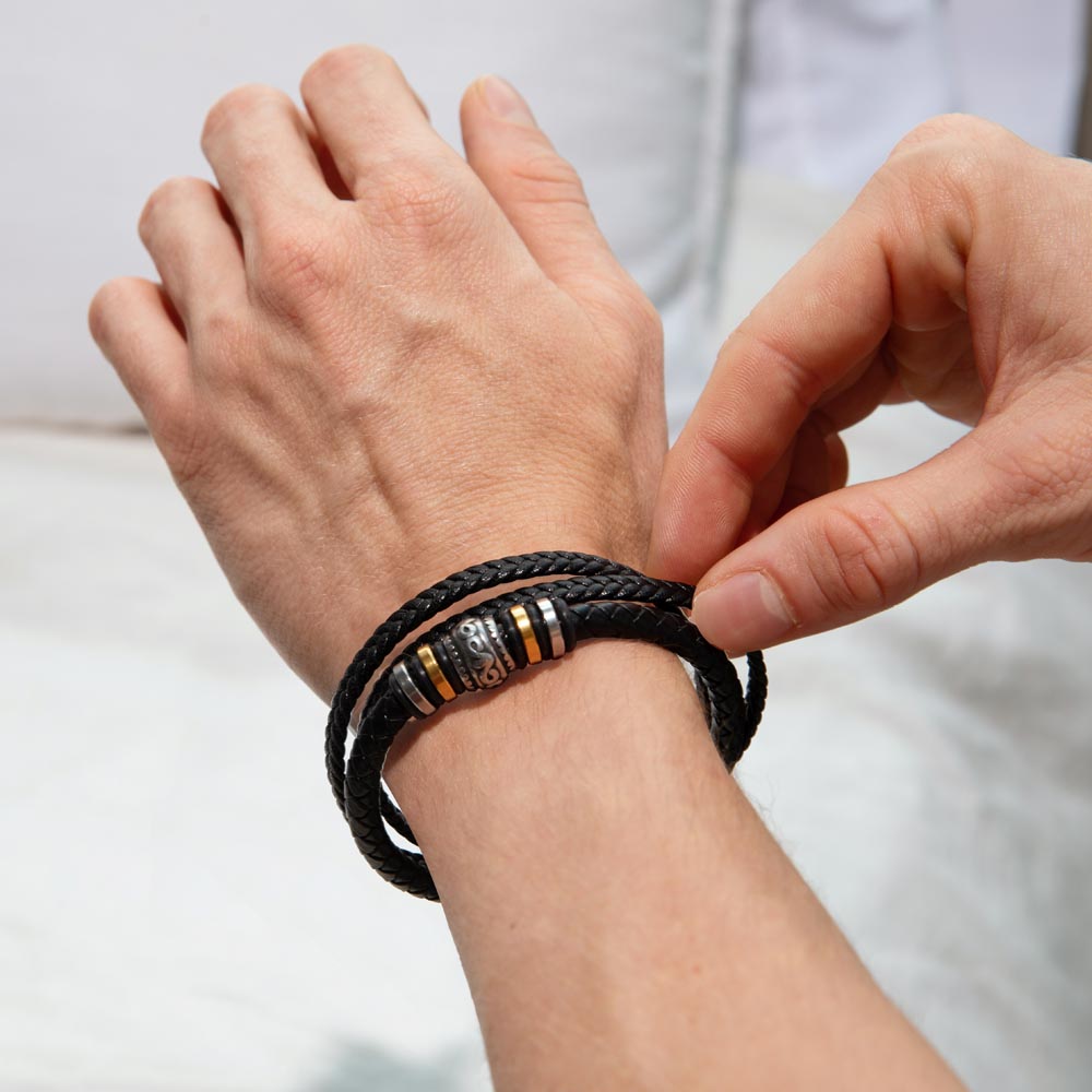 The Keepsake — "To My Son" Leather Bracelet with Hand-Illustrated Card