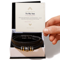 The Keepsake — "To My Son" Leather Bracelet with Hand-Illustrated Card
