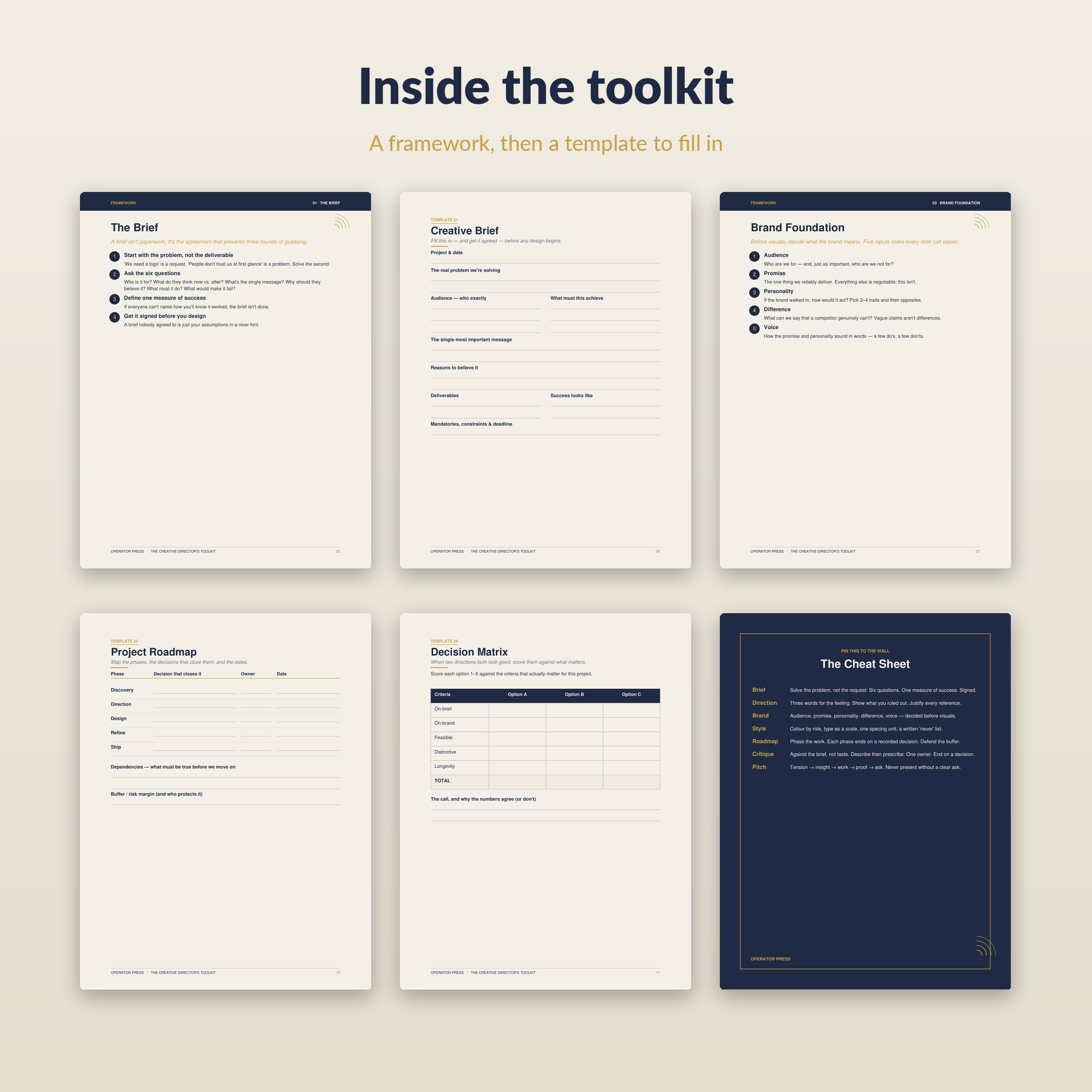Inside the Creative Director's Toolkit — a framework paired with a fillable template