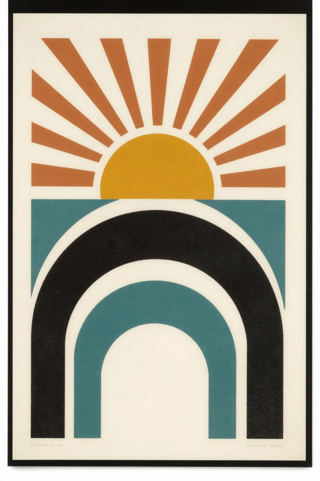 Bauhaus sun and arches geometric print