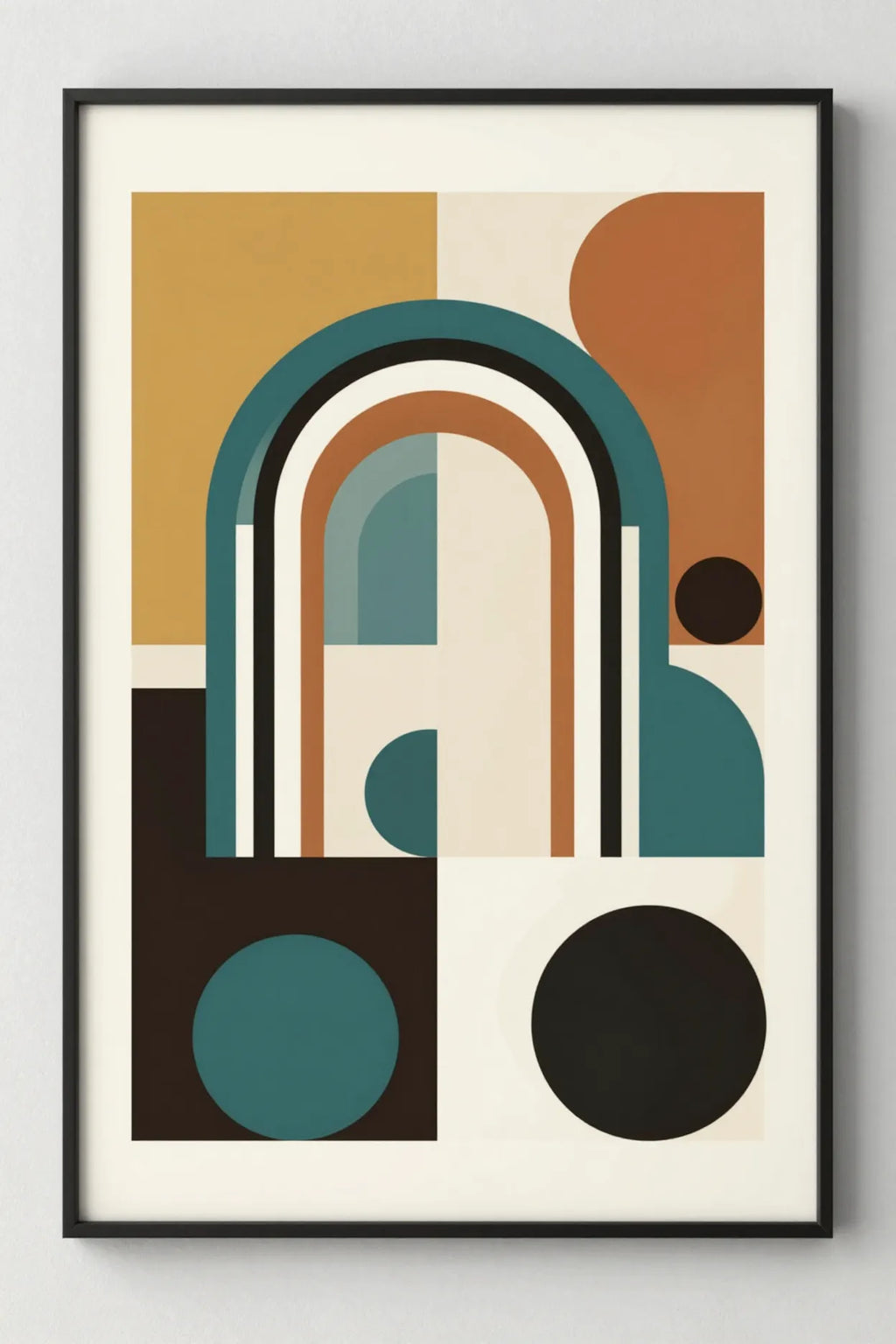 Bauhaus arches and circles geometric print