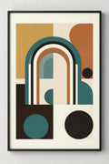 Bauhaus arches and circles geometric print