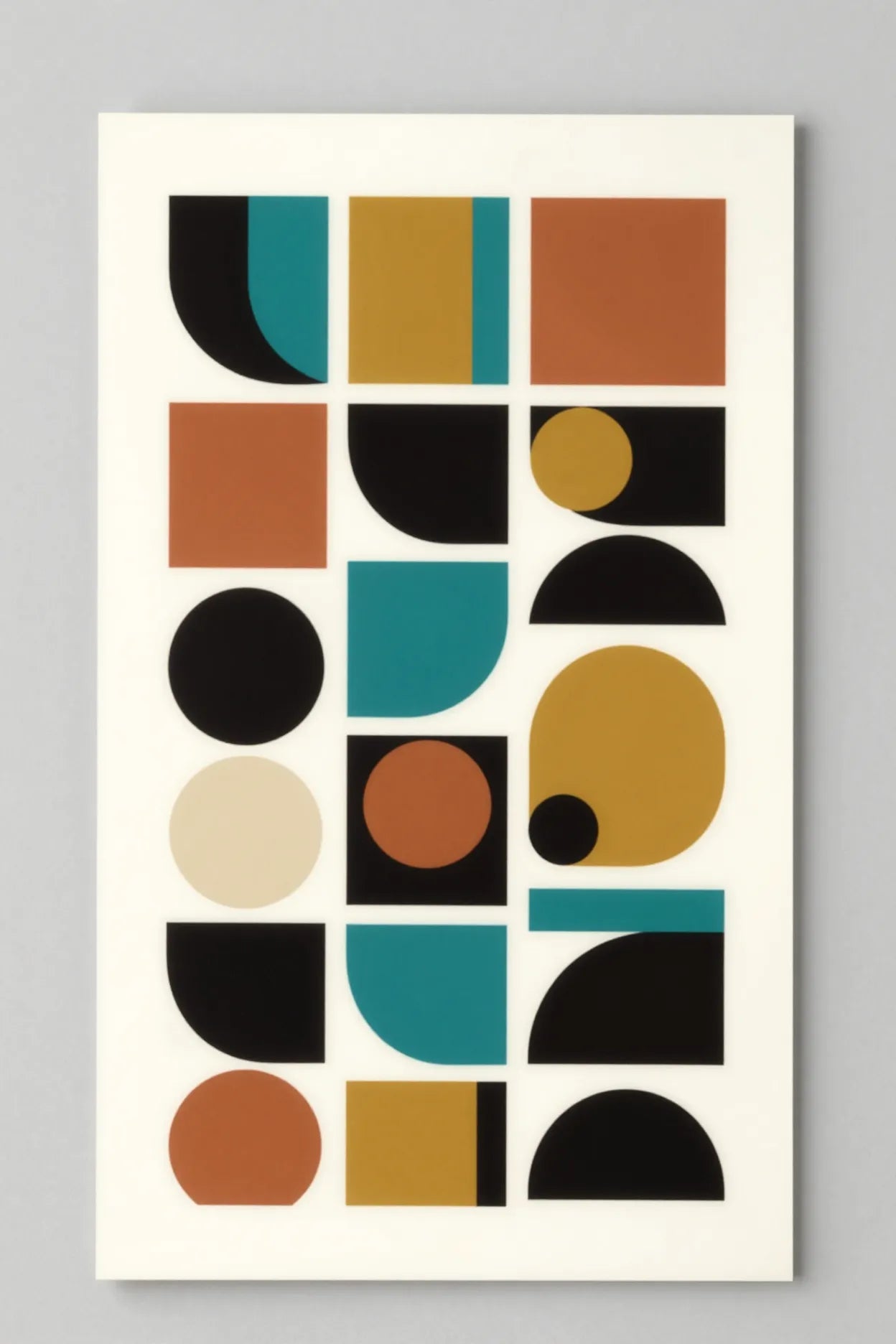 Bauhaus stacked columns geometric print