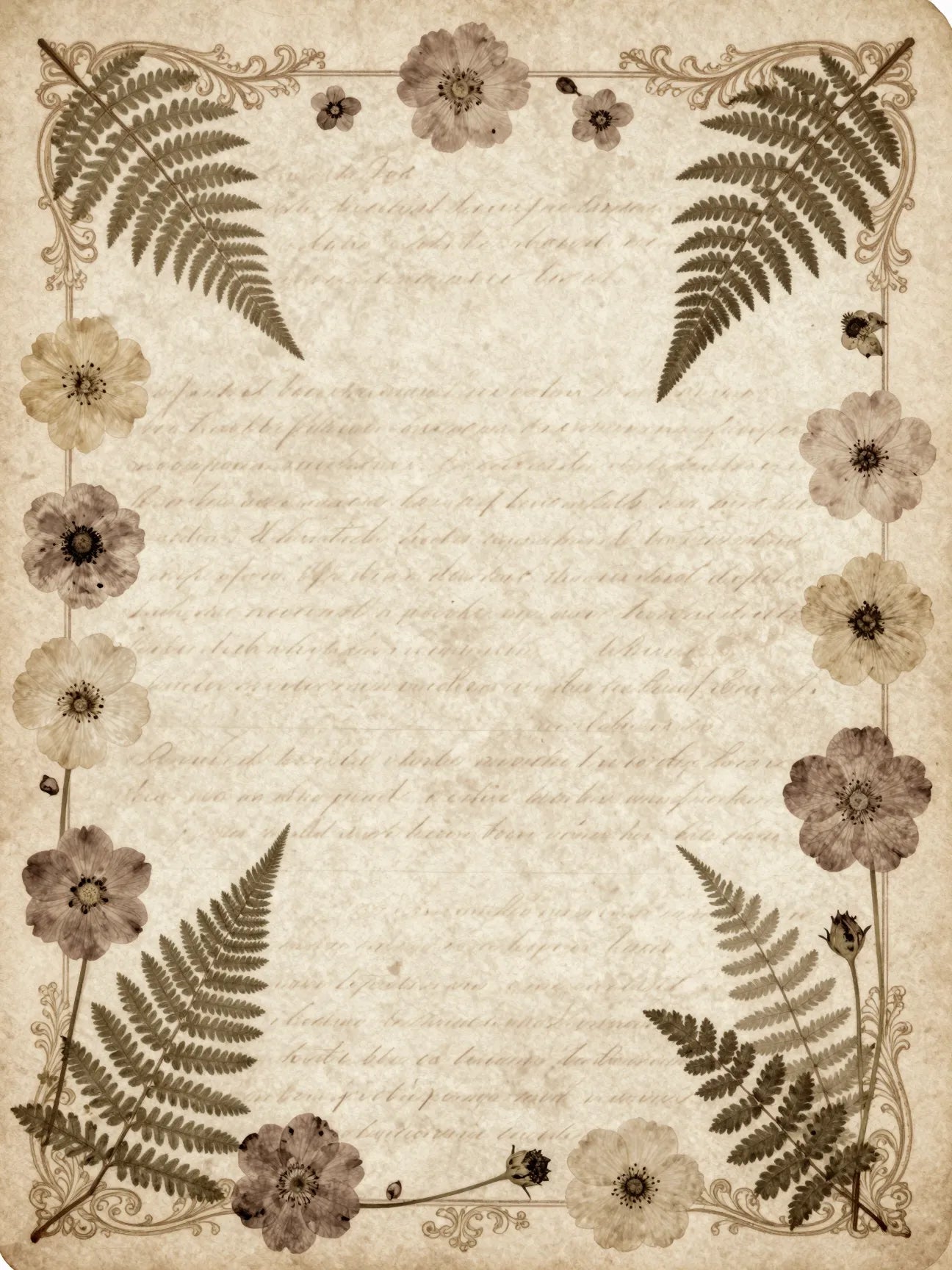 Detailed aged vintage page background