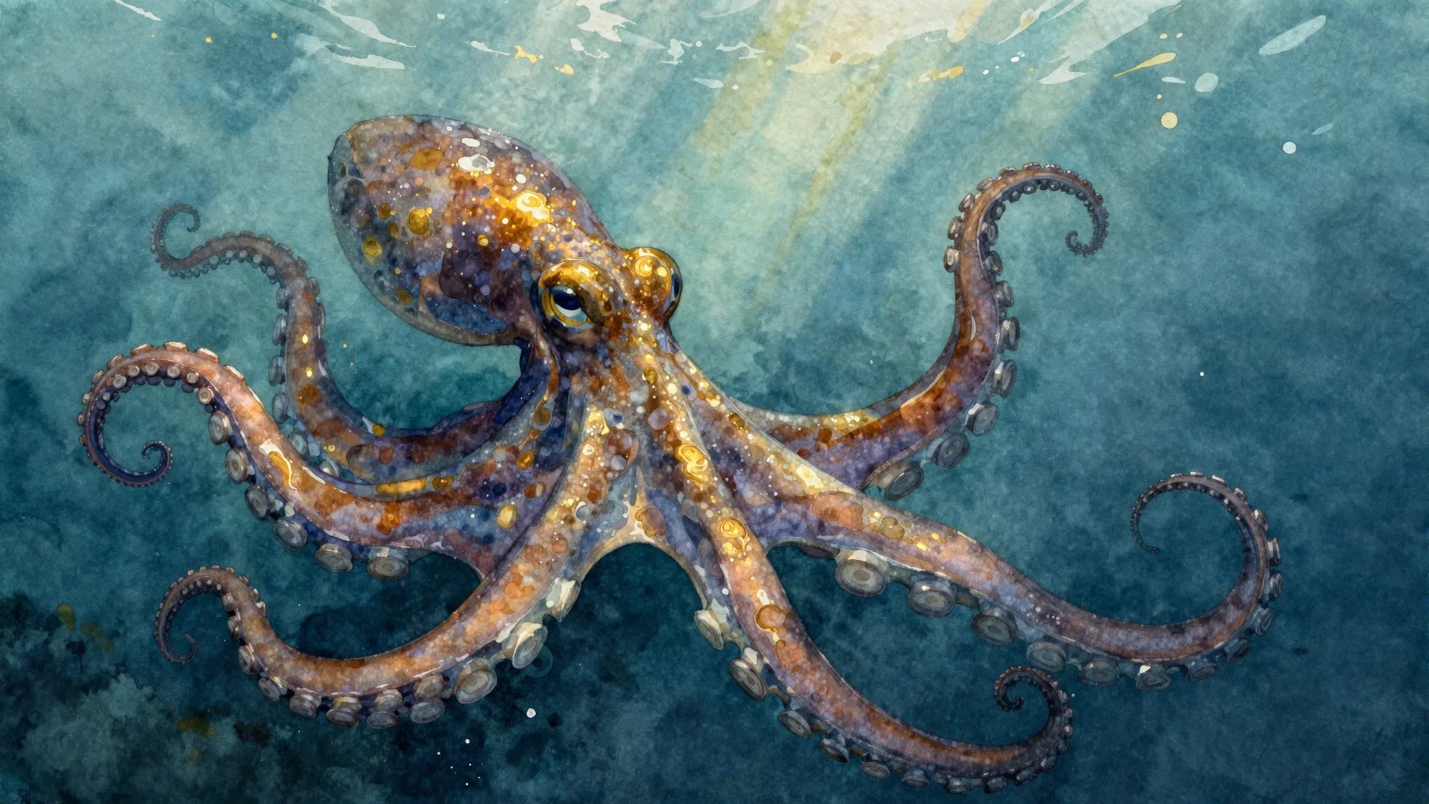 Watercolor octopus