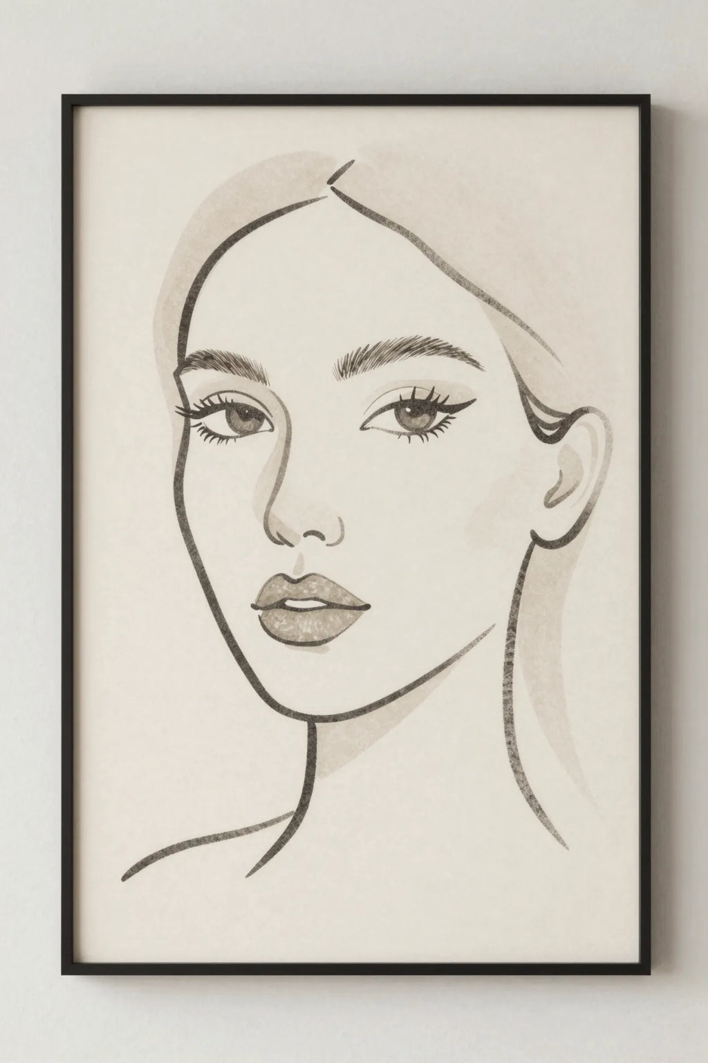 Refined line-art face print