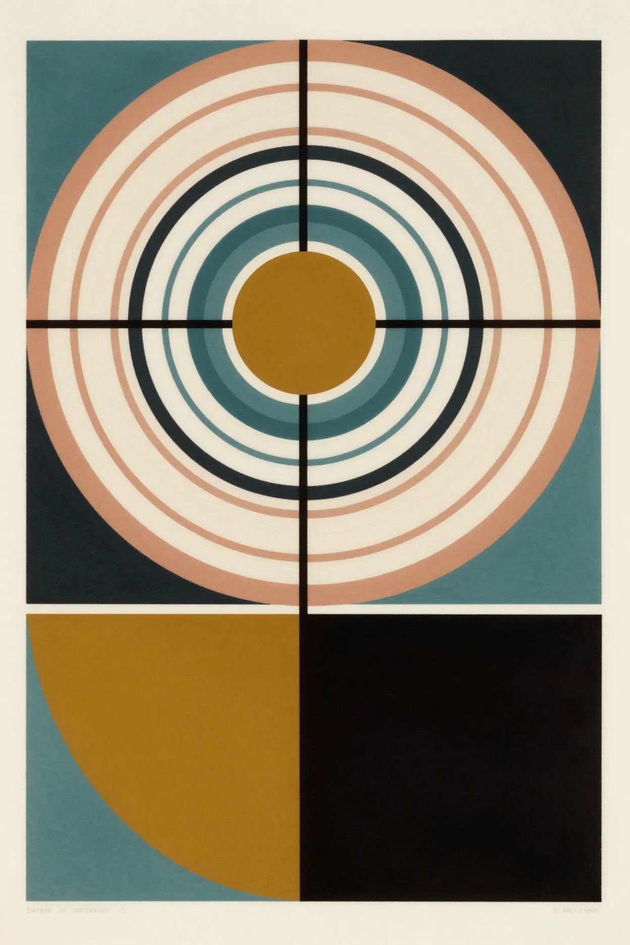 Bauhaus concentric circles geometric print