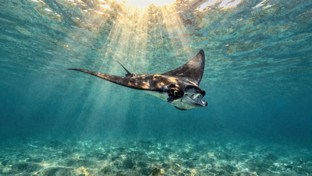 Watercolor manta ray