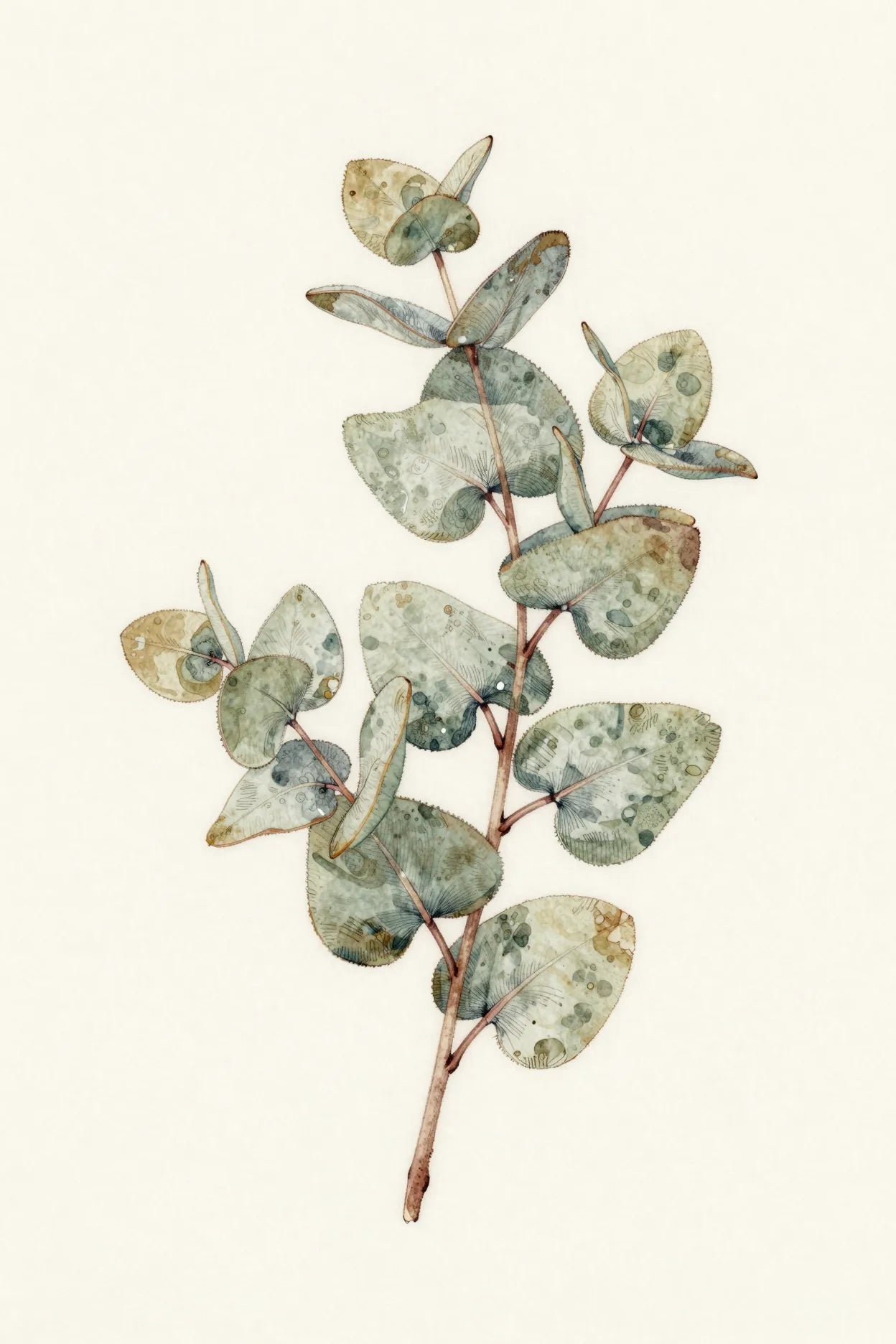 Refined eucalyptus botanical print