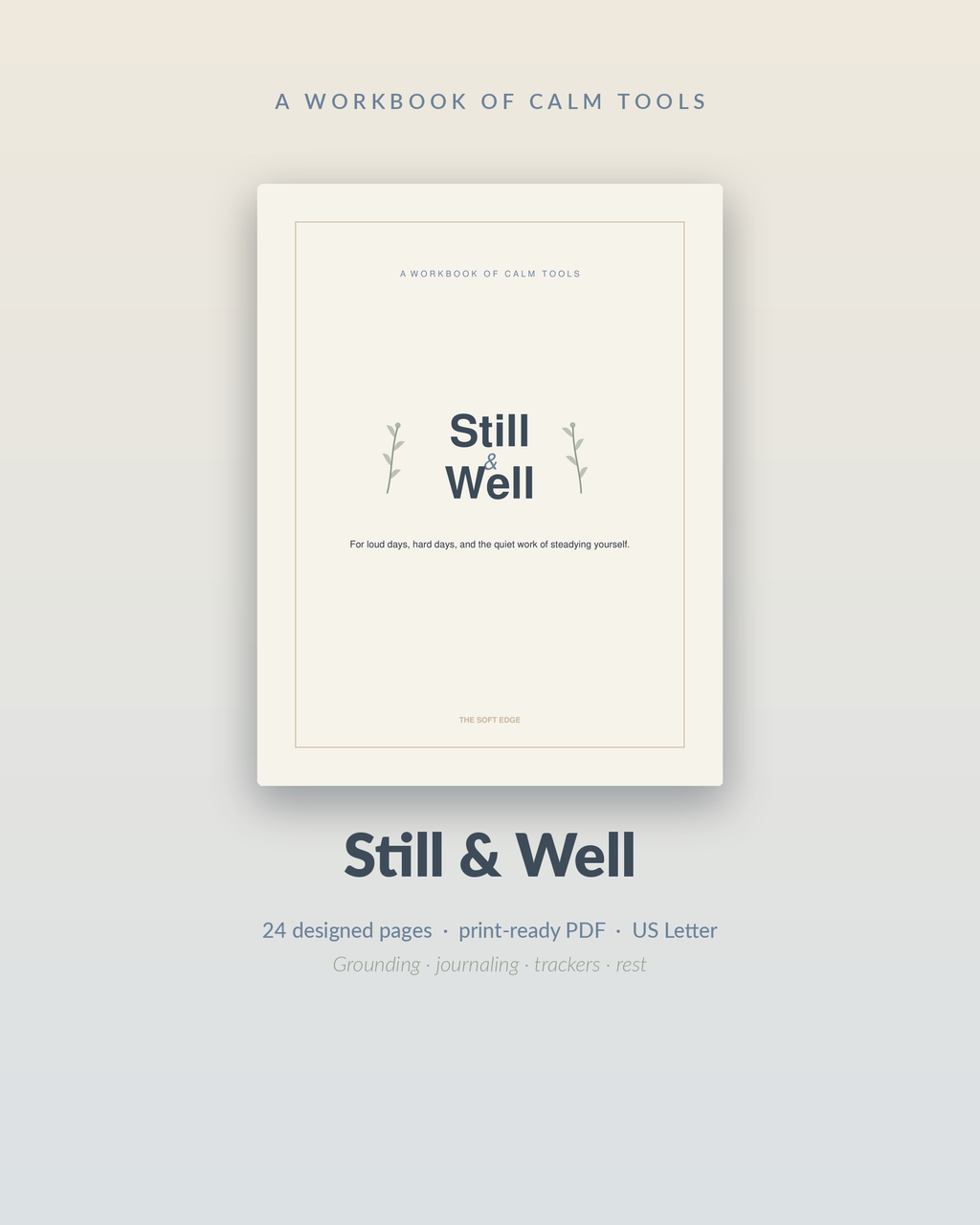 Still & Well printable wellness workbook cover