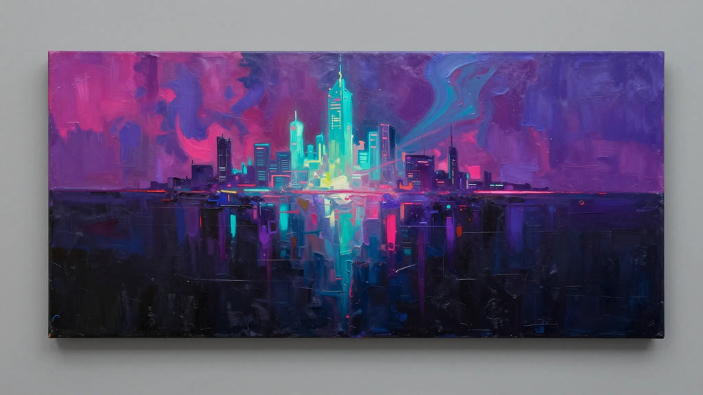 Neon skyline Frame TV art